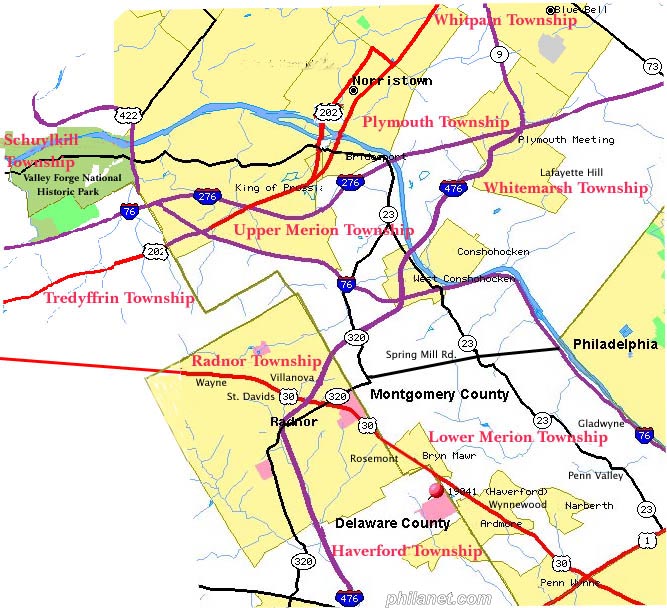 Map Of Montgomery County Pa Maping Resources